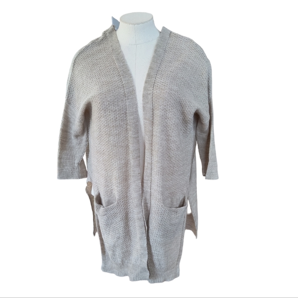 Democracy Short Sleeve Open Front Cardigan Size L
